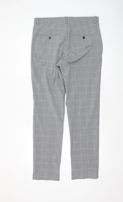 Mens UK Size M H&M Slim Fit Dress Pants Grey Trousers
