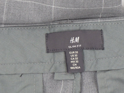 Mens UK Size M H&M Slim Fit Dress Pants Grey Trousers