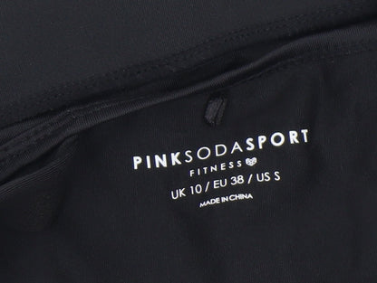 Pink Soda Sport Women Black Size 10 Sports Bra Racerback Medium Support