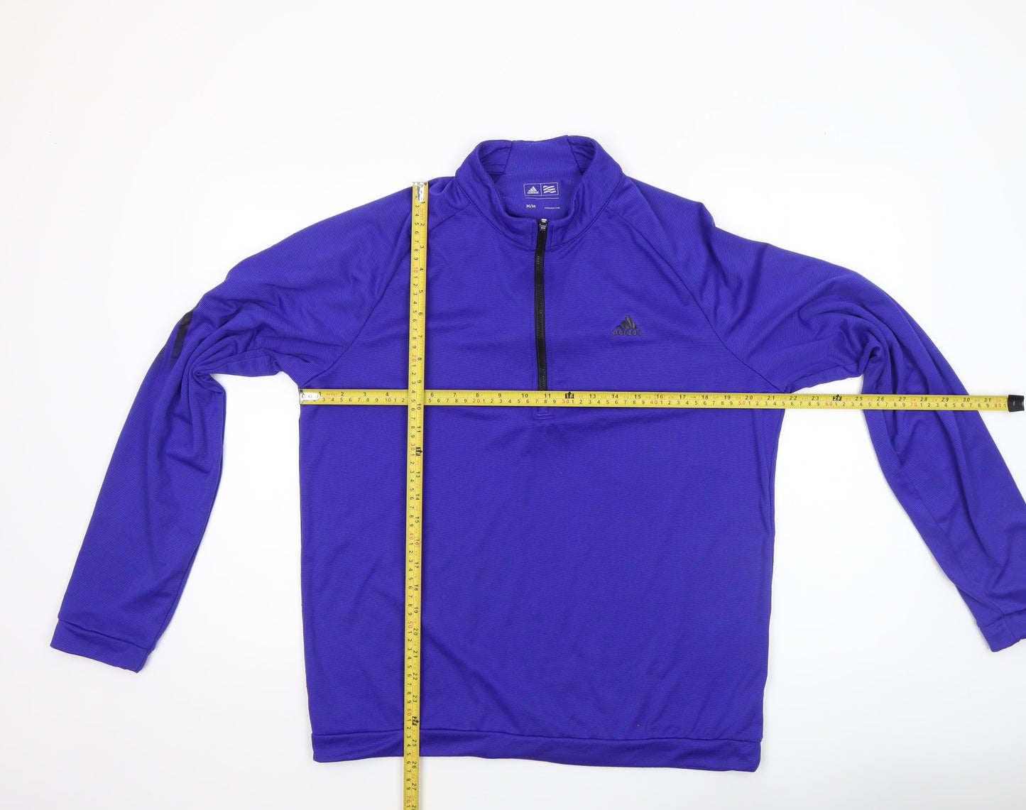Mens UK Size M adidas Purple 1/4 Zip Sweatshirt