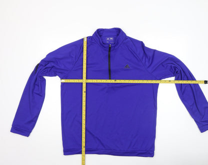 Mens UK Size M adidas Purple 1/4 Zip Sweatshirt