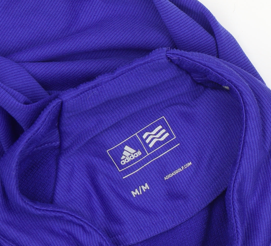 Mens UK Size M adidas Purple 1/4 Zip Sweatshirt