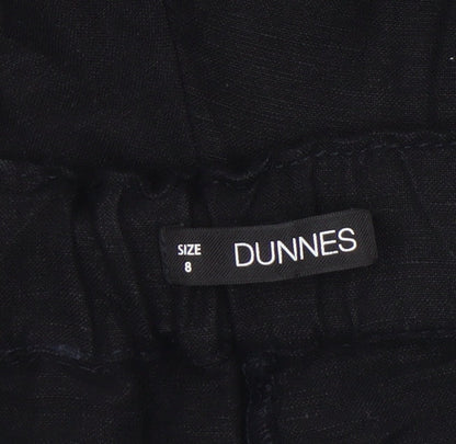 Dunnes Women’s Black Linen Blend Chino Shorts Size 8