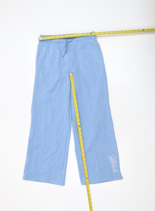 Girls UK Size 10-11 Years Marks and Spencer Regular Fit Sweatpants Blue Trousers