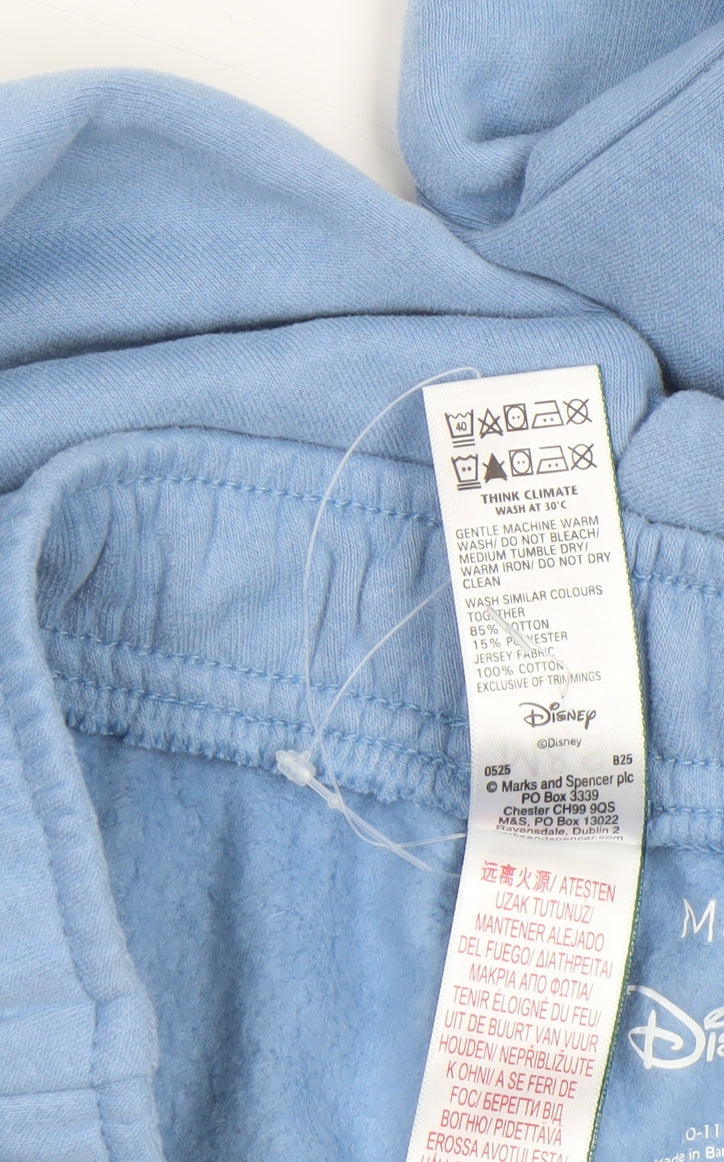 Girls UK Size 10-11 Years Marks and Spencer Regular Fit Sweatpants Blue Trousers
