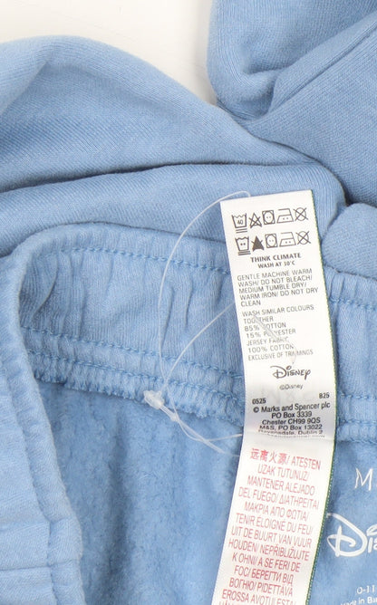 Girls UK Size 10-11 Years Marks and Spencer Regular Fit Sweatpants Blue Trousers