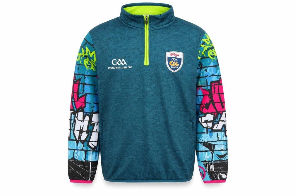 Front view of Masita boys’ blue 4 years gaa cúl camps 1/4 zip sports sweatshirt