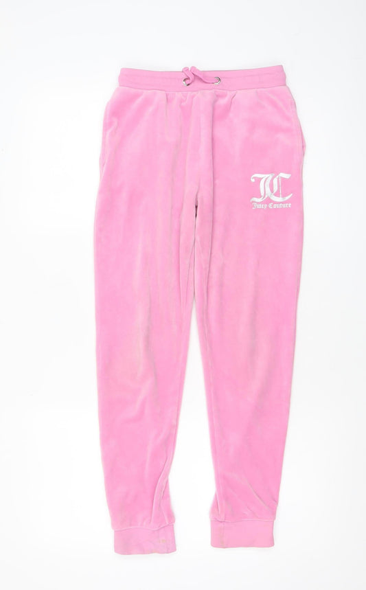 Girls UK Size 12-13 Years Juicy Couture Regular Fit Jogger Pink Trousers