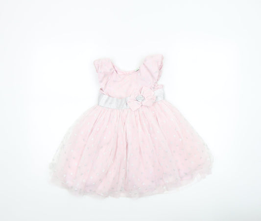 Little Me Girls Pink Tutu Dress 3 Years Glitter Bow Party Outfit
