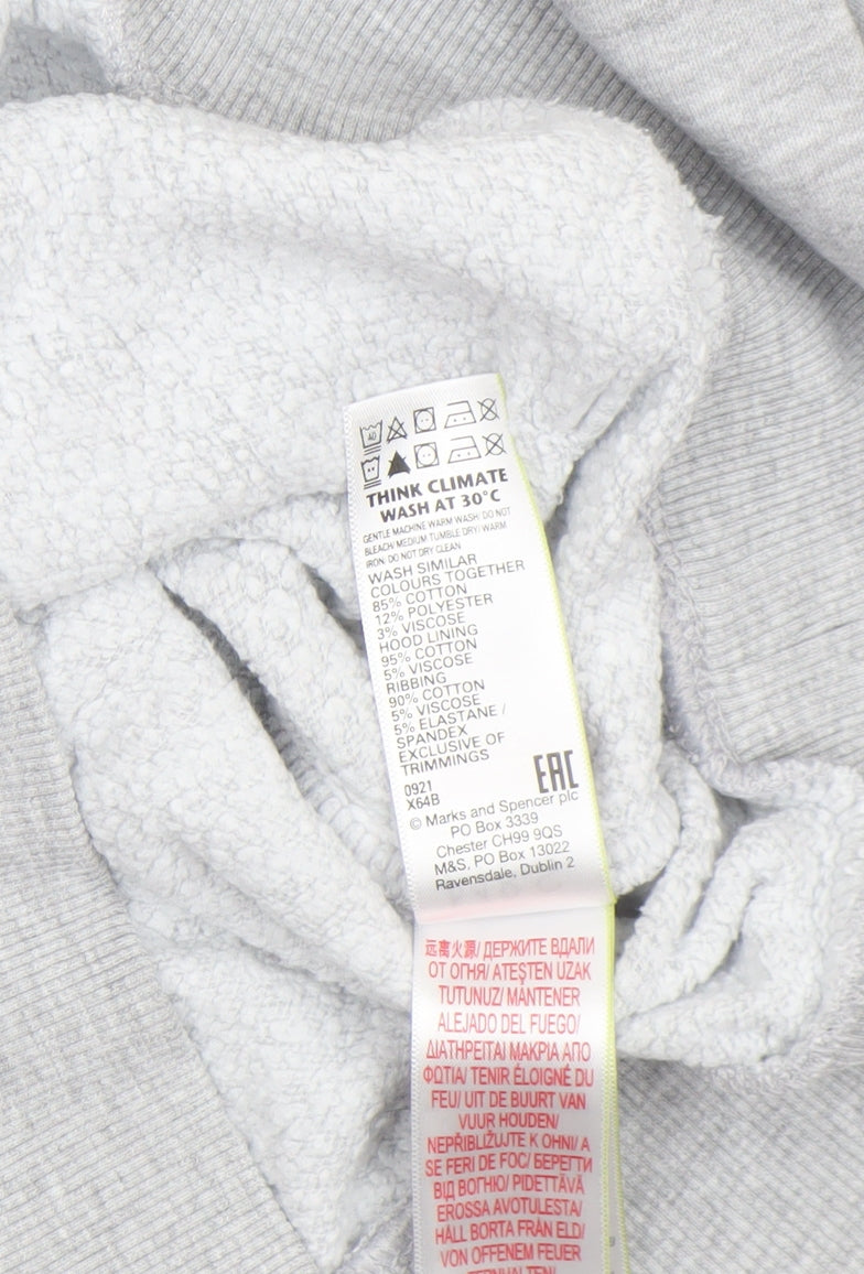 Boys UK Size 11-12 Years Marks and Spencer Grey Pullover Hoodie
