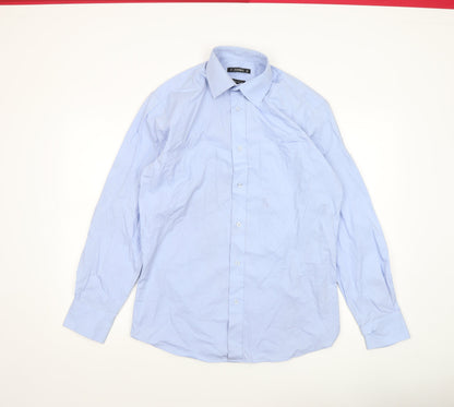 Mens UK Collar Size 15 Dunnes Smart Blue  Dress Shirt