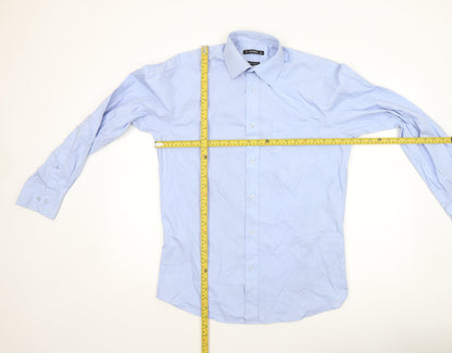 Mens UK Collar Size 15 Dunnes Smart Blue  Dress Shirt