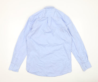 Mens UK Collar Size 15 Dunnes Smart Blue  Dress Shirt