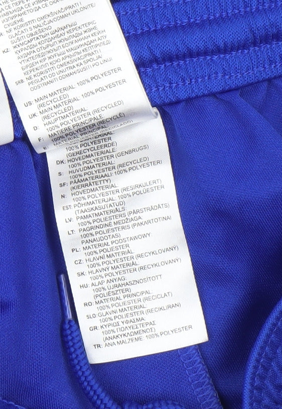 Adidas Boys Blue Athletic Football Shorts 9-10 Years Lightweight Activewear