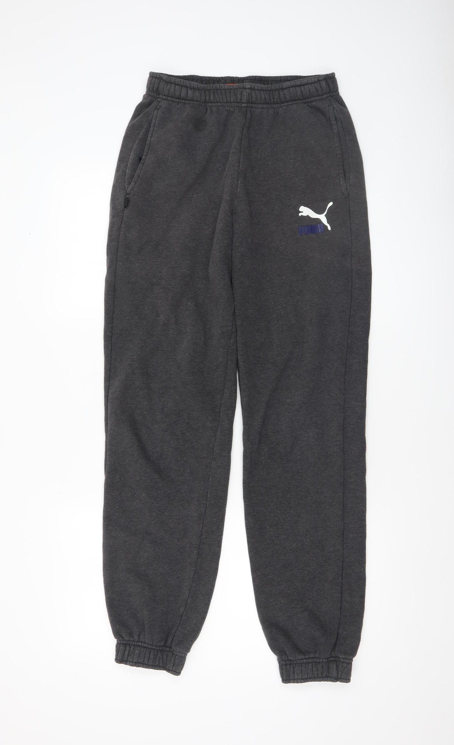 Mens UK Size S PUMA Regular Fit Jogger Black Trousers