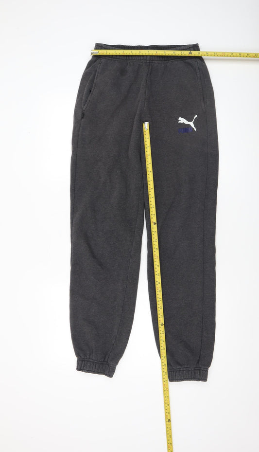 Mens UK Size S PUMA Regular Fit Jogger Black Trousers