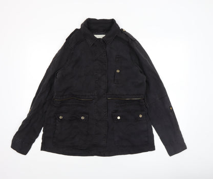 Womens UK Size 8 River Island Black Military Jacket