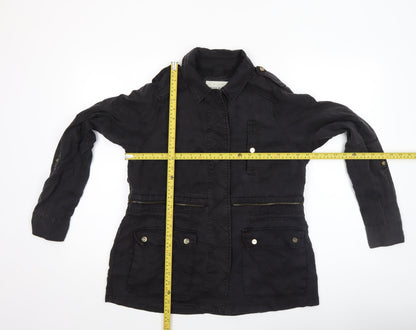 Womens UK Size 8 River Island Black Military Jacket