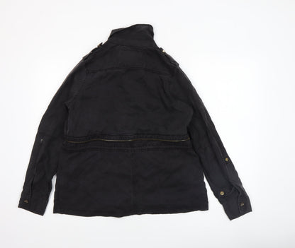 Womens UK Size 8 River Island Black Military Jacket