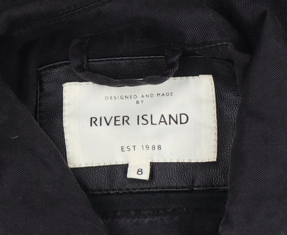 Womens UK Size 8 River Island Black Military Jacket