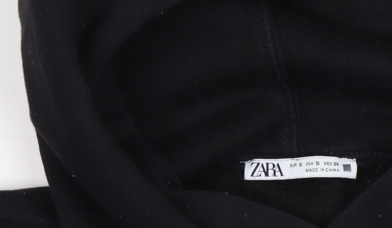 Womens UK Size S Zara Black Pullover Hoodie