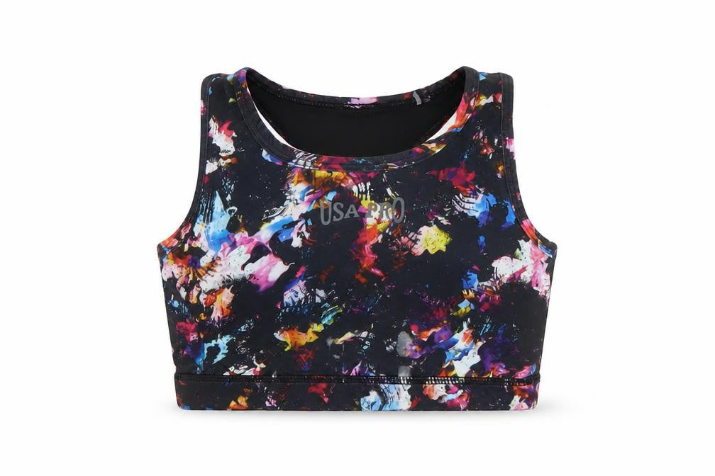 USA Pro Girls Multicoloured 7-8 Years Cropped Tank Sports Top
