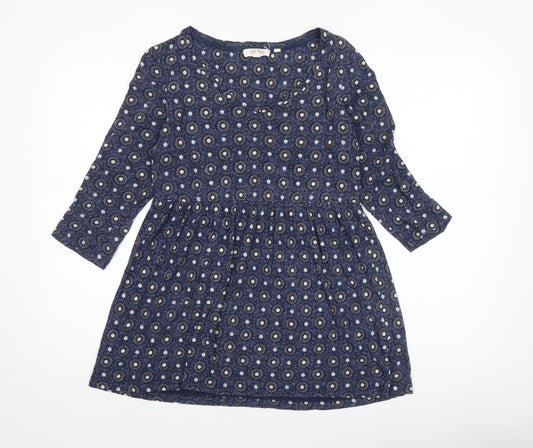 Womens UK Size 10 Fat Face Blue Tunic Blouse
