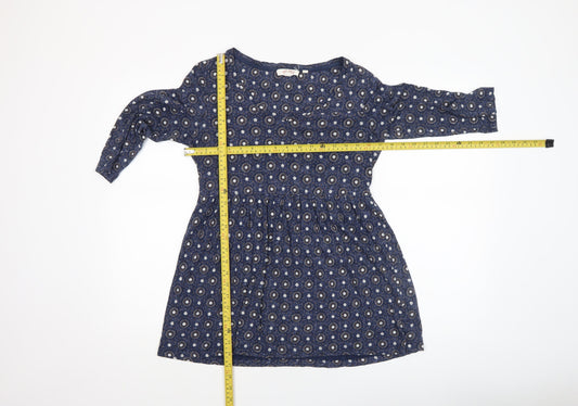 Womens UK Size 10 Fat Face Blue Tunic Blouse