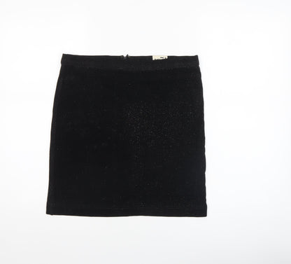 Womens UK Size M Reiss Straight & Pencil Velvet Skirt