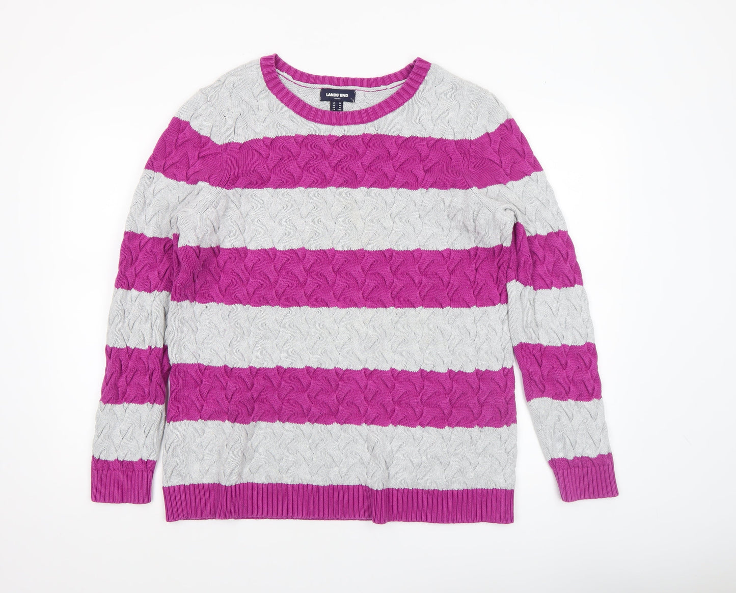 Womens UK Size XL Lands' End Multicoloured Pullover Jumper