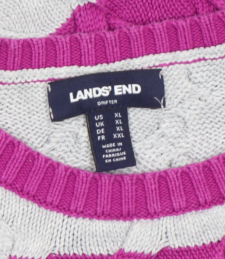 Womens UK Size XL Lands' End Multicoloured Pullover Jumper