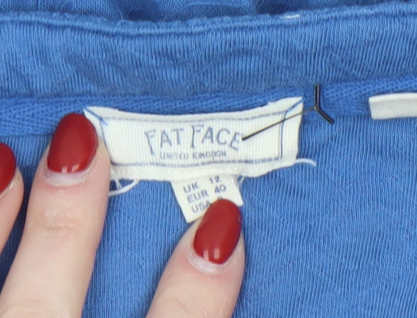 Womens UK Size 12 Fat Face Blue Wrap Blouse