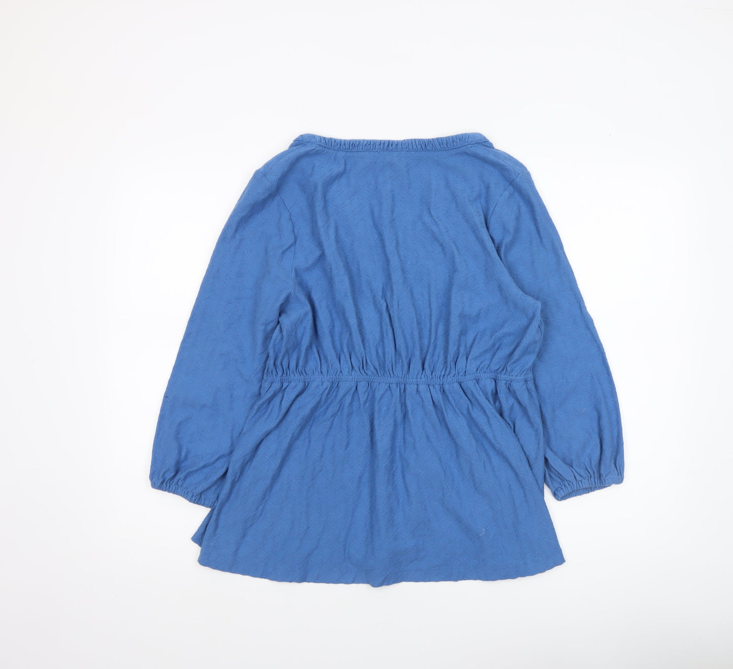 Womens UK Size 12 Fat Face Blue Wrap Blouse