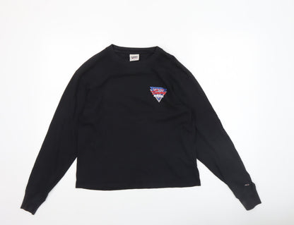 Womens UK Size S Tommy Jeans Black Basic T-Shirt