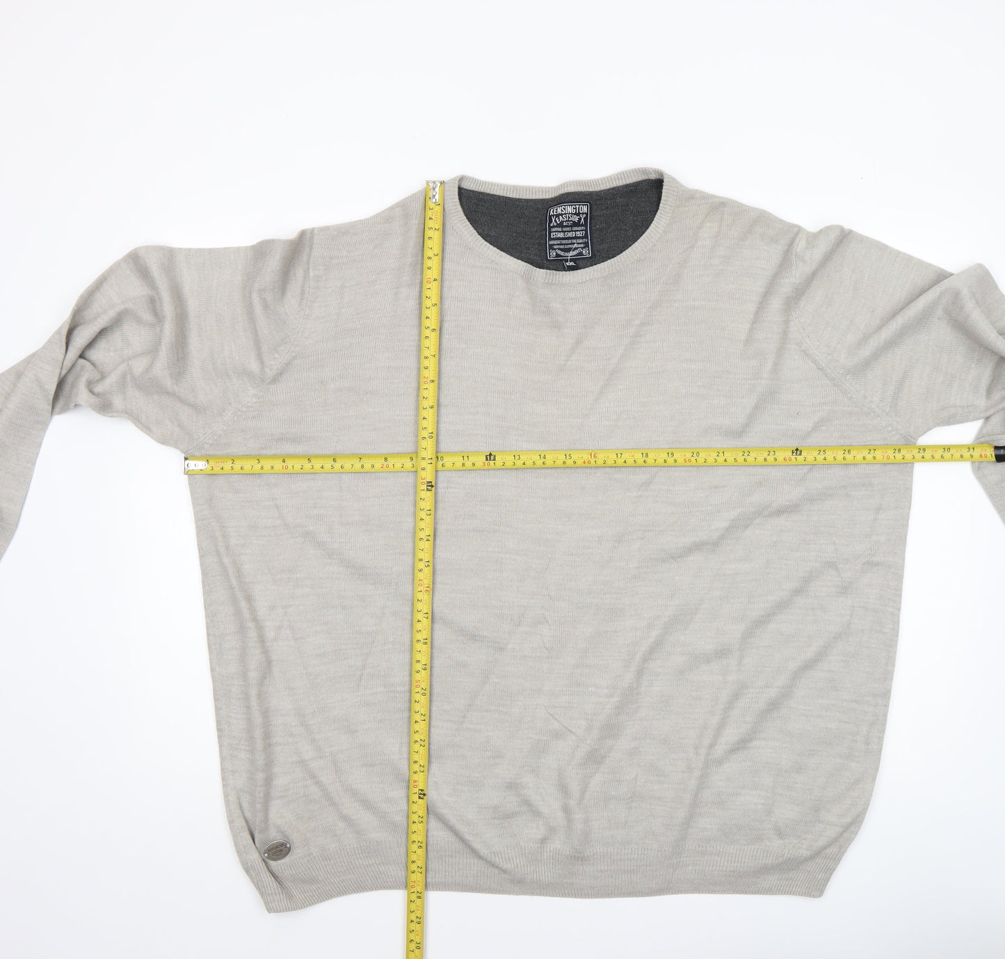 Mens UK Size 2XL Kensington Eastside Beige Pullover Jumper