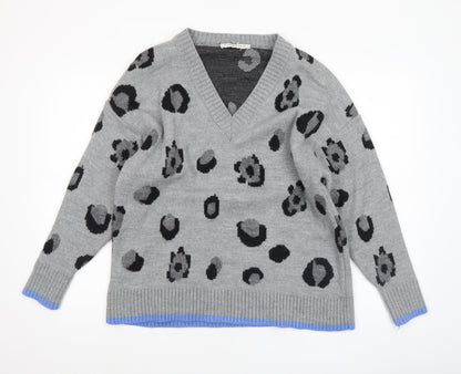 Womens UK Size 12-14 Fig & Basil Grey Pullover Jumper