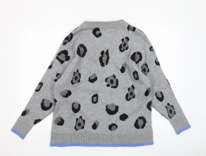 Womens UK Size 12-14 Fig & Basil Grey Pullover Jumper