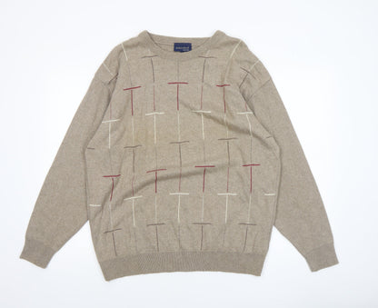 Mens UK Size 2XL Winterbeck by Peter Gribby Beige Pullover Jumper