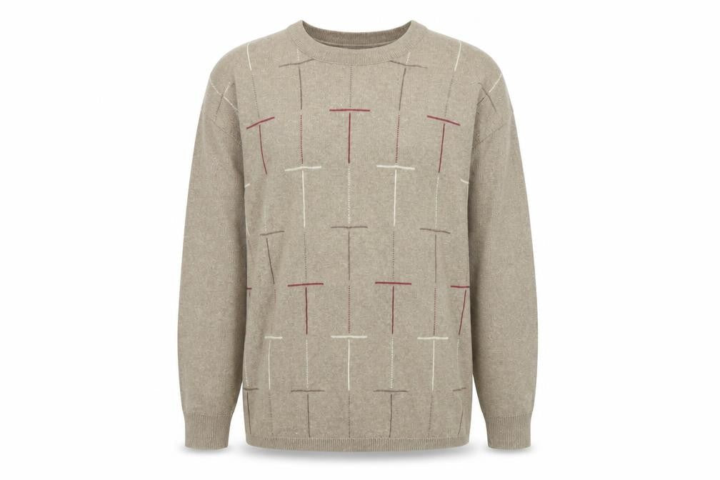 Mens UK Size 2XL Winterbeck by Peter Gribby Beige Pullover Jumper