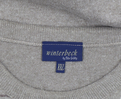 Mens UK Size 2XL Winterbeck by Peter Gribby Beige Pullover Jumper