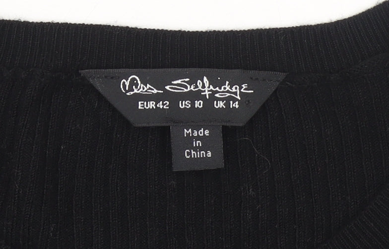 Womens UK Size 14 Miss Selfridge Black Pullover Jumper