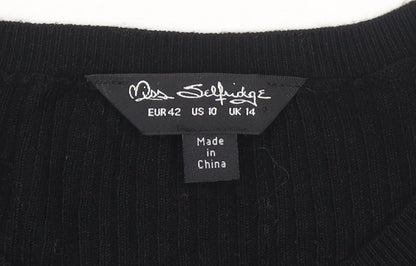 Womens UK Size 14 Miss Selfridge Black Pullover Jumper