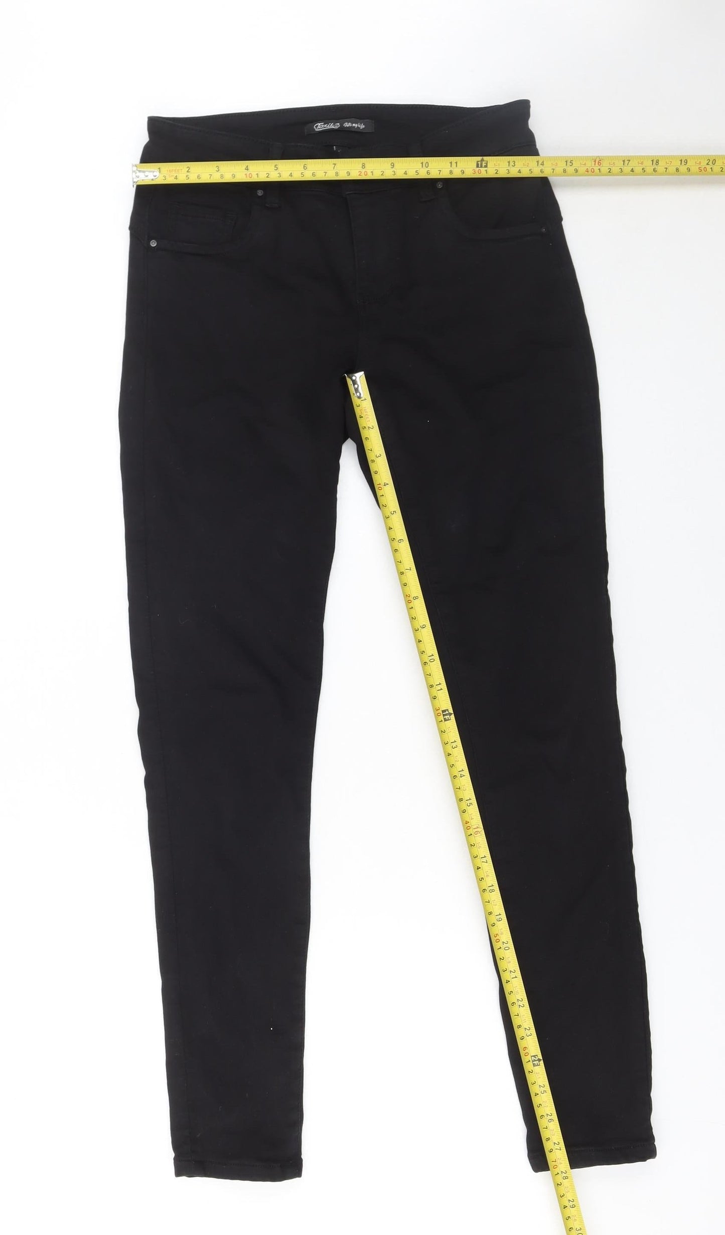 Womens UK Size M Toxik3 Slim Fit Skinny Black Jeans