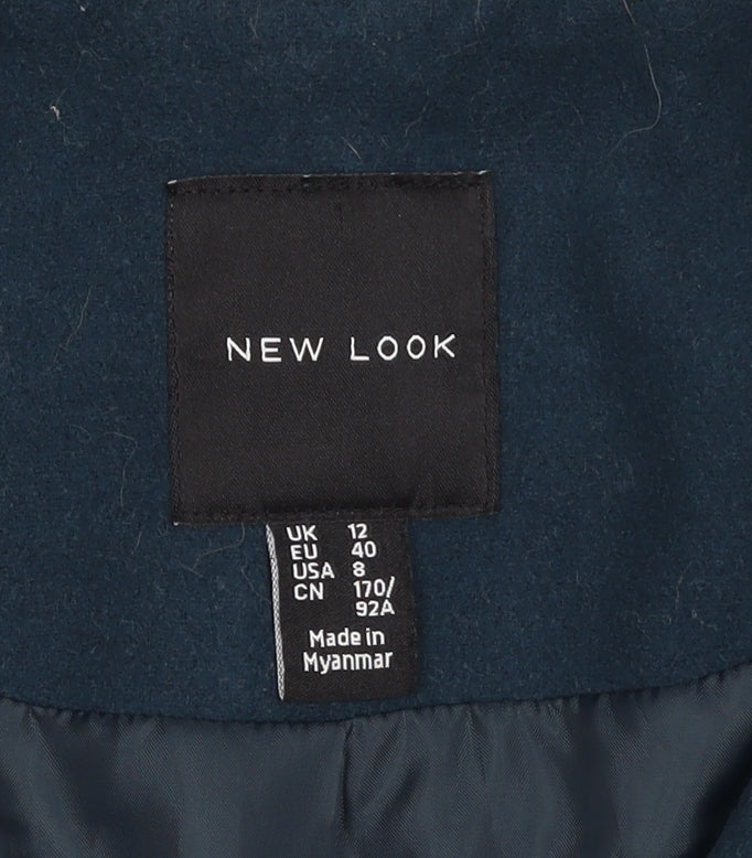 Womens UK Size 12 New Look Blue Overcoat