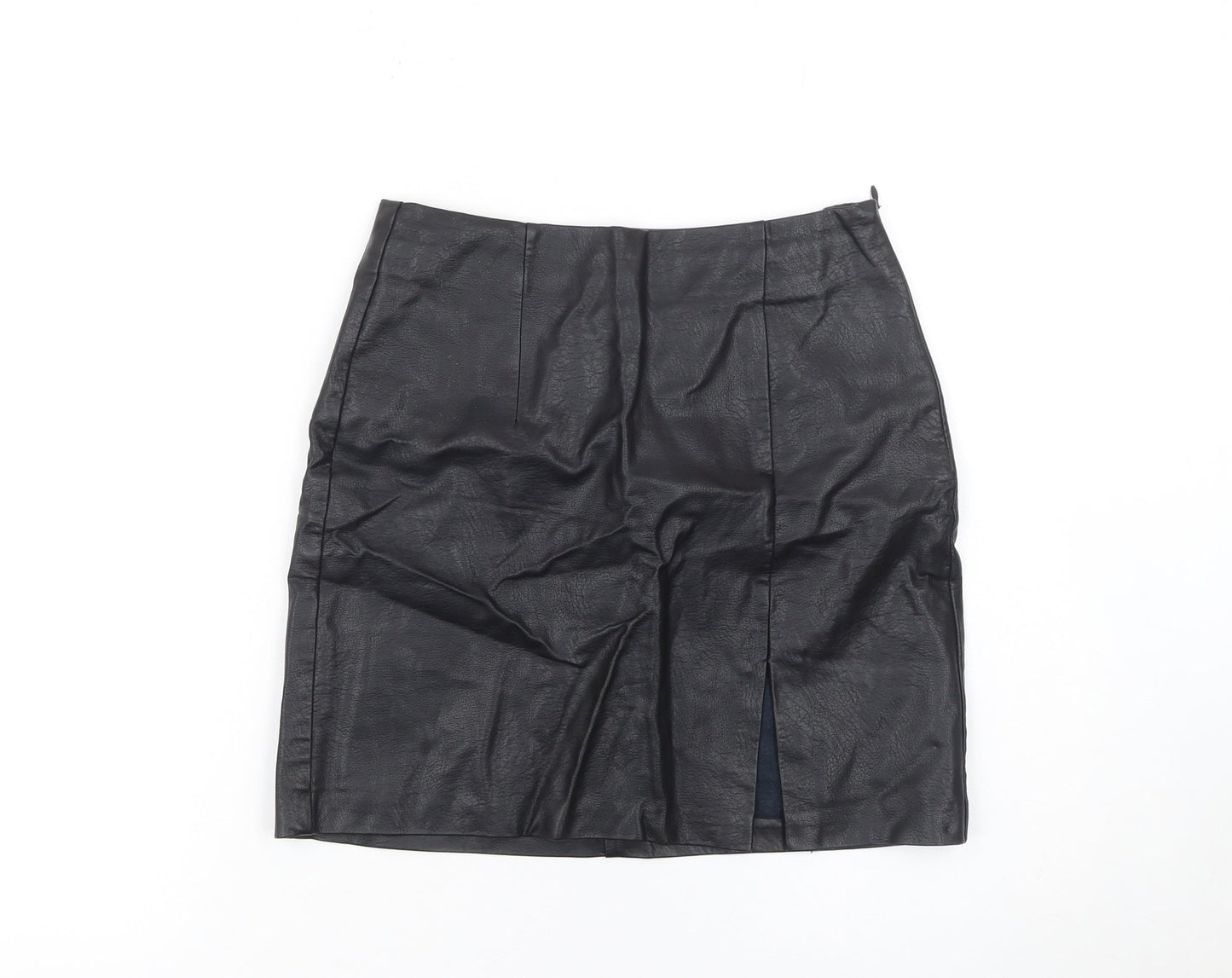Womens UK Size 6 Stradivarius Straight & Pencil Faux Leather Skirt