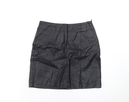 Womens UK Size 6 Stradivarius Straight & Pencil Faux Leather Skirt