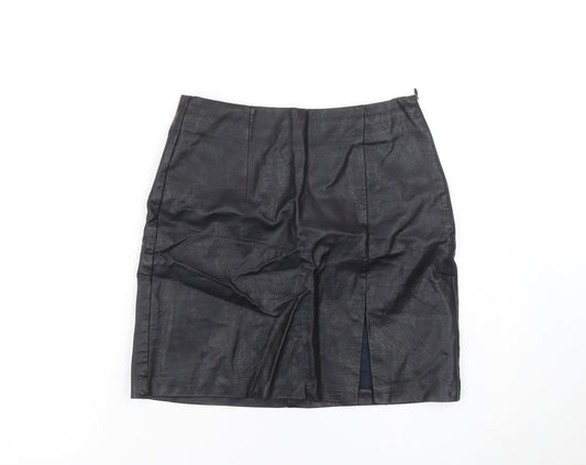 Womens UK Size 6 Stradivarius Straight & Pencil Faux Leather Skirt
