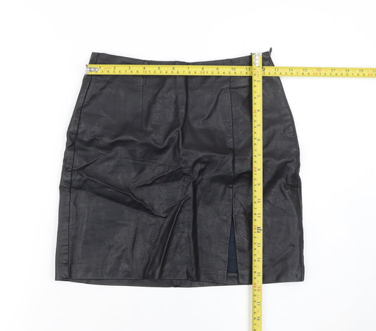 Womens UK Size 6 Stradivarius Straight & Pencil Faux Leather Skirt