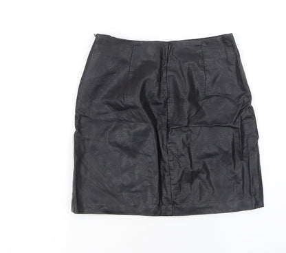 Womens UK Size 6 Stradivarius Straight & Pencil Faux Leather Skirt