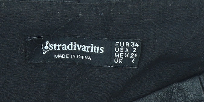 Womens UK Size 6 Stradivarius Straight & Pencil Faux Leather Skirt